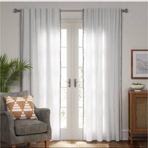 2 Panels 54"x84" Light Filtering Stitched Edge Curtain Panel Cream - Threshold™